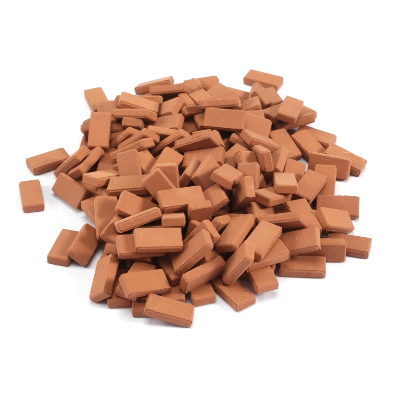 200 Pieces Mini Bricks for Landscaping Miniature Bricks Brick Wall Small Bricks for Dollhouse Garden Parts,1/35 Scale