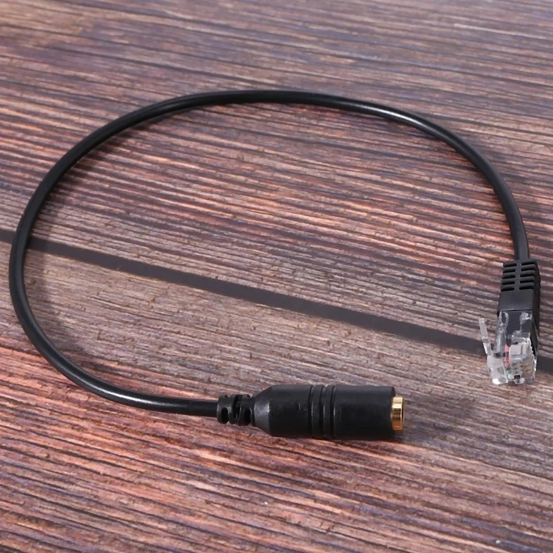 J78A 3.5mm Jack Smartphones Headset Adapter Cable Converter to RJ9 Plug Mobile Phone Adapter RJ9 Jack & 3.5mm Connector Cord