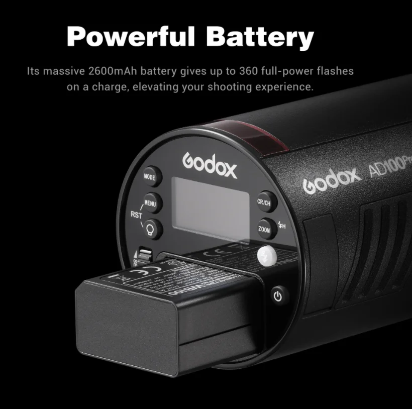 Godox AD100Pro TTL 100Ws Outdoor Flash Speedlight 2.4G Wireless X