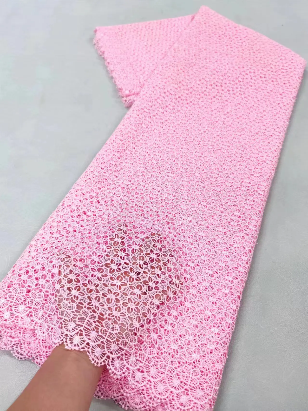 African Water Soluble Lace Fabric 2024 High Quality Nigerian Guipure Cord Lace Fabric For Woman Praty Material XL024/JL416