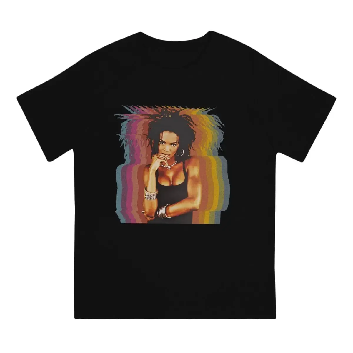 Fugees Lauryn Hill Ghosting T-Shirts for Men American Hip Hop Music Unique Cotton Tee Shirt Crewneck Short Sleeve T Shirts