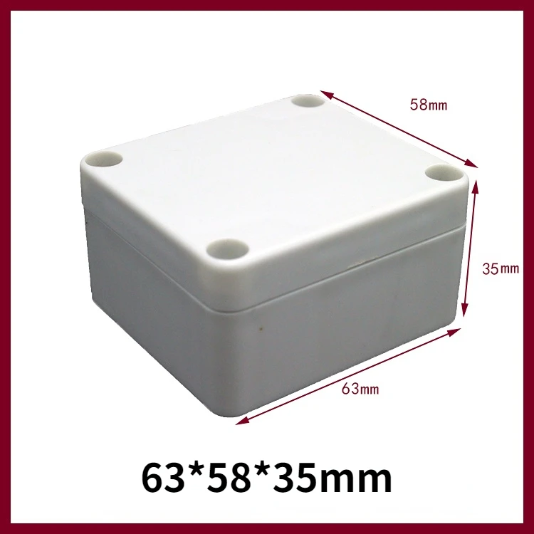 Caja impermeable para exteriores, caja de plástico para proyectos electrónicos, caja de conexiones impermeable para instrumentos, 63x58x35mm