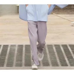 Miyake Pleated Slit Pants Men 2025 Spring and Summer New Fashion Versatile Slim Pants Solid Color Simple Japanese Original