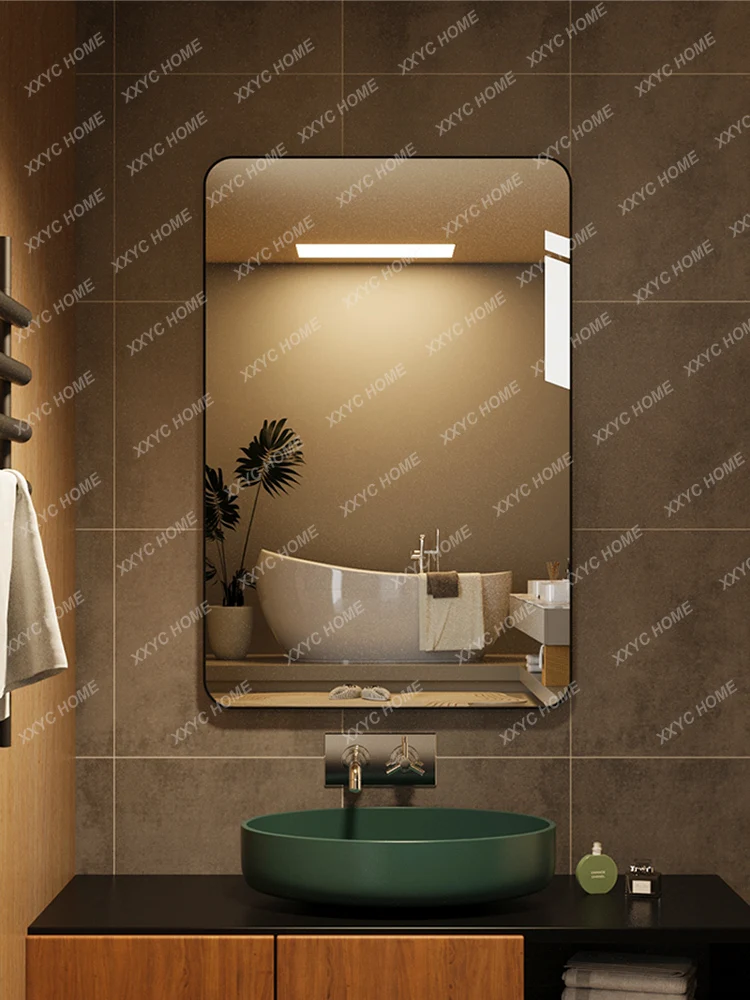 Toilet Wall Hanging Mirror Self-Adhesive Bathroom Mirror Wall-Mounted Punch-Free