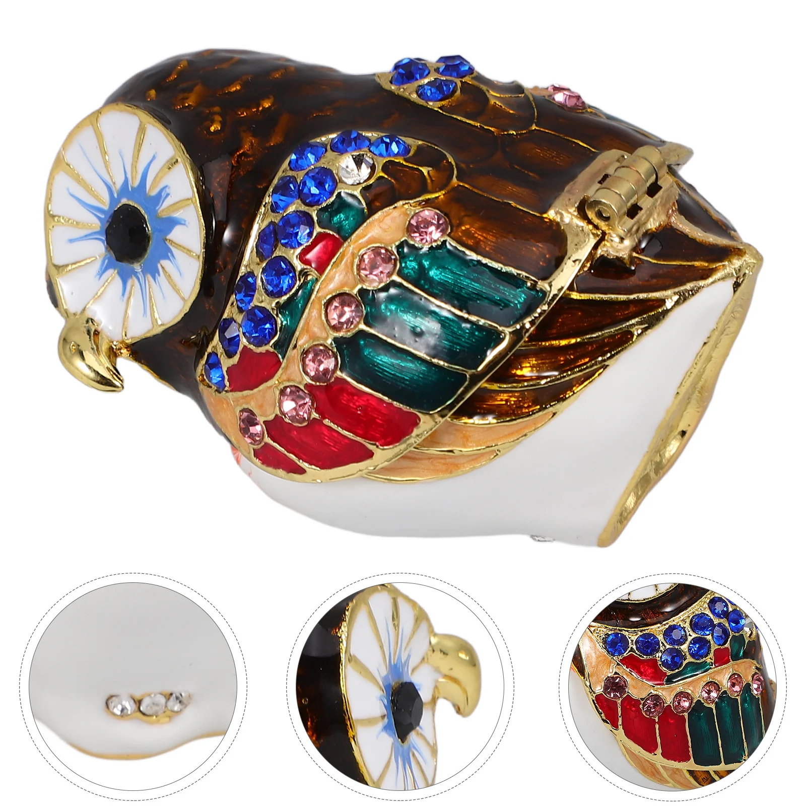 

Шкатулка для драгоценностей с бриллиантовой совой, мини-футляр для безделушек, небольшой органайзер для колец, ящик для хранения, декор, подарок, органайзер для ювелирных изделий, чехол для безделушек с совой