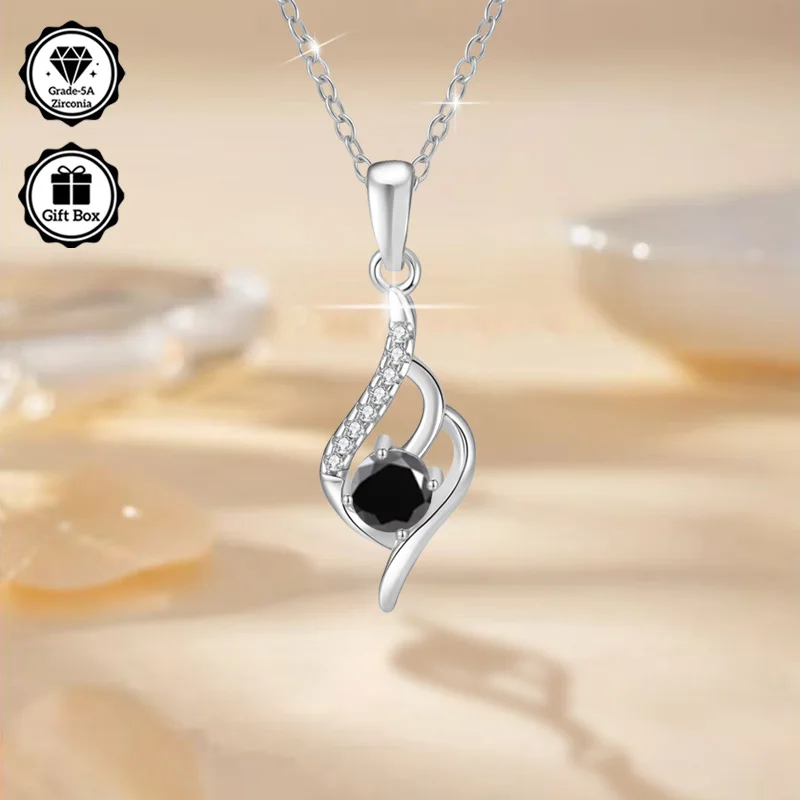 مجوهرات LAMVOICE للنساء/قلادة مضادة للحساسية، هدية عيد الميلاد، قلادة زركونيا 0.5 قيراط، مجوهرات عالية الجودة #3