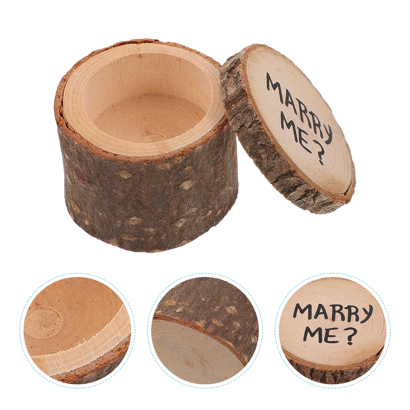 

Ring Small Case for Rings Jewelry Box Earrings Wooden Ring Case Storage Wedding Birthday Gifts Wooden Container