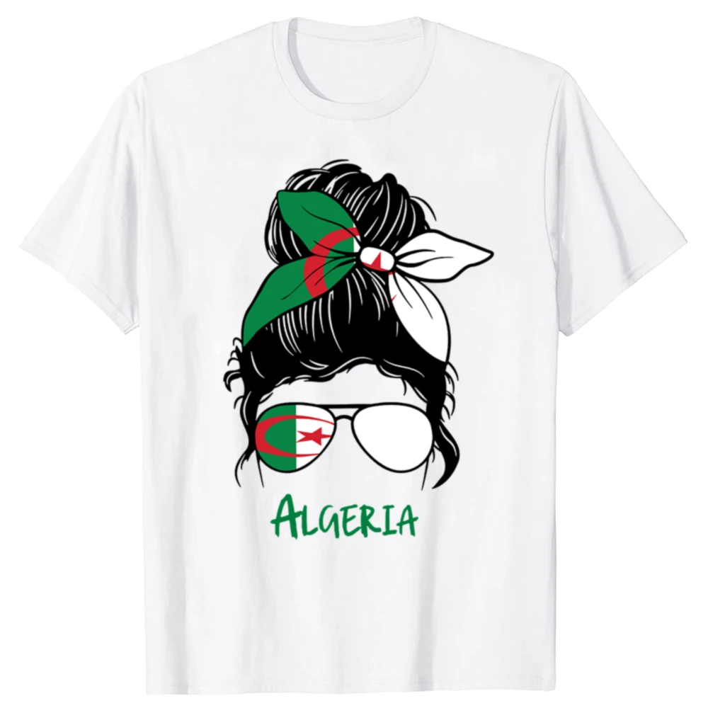 Funny Algeria Algerian Girl Woman Flag T Shirts Summer Style Graphic Cotton Streetwear Short Sleeve Birthday Gifts T-shirt Men