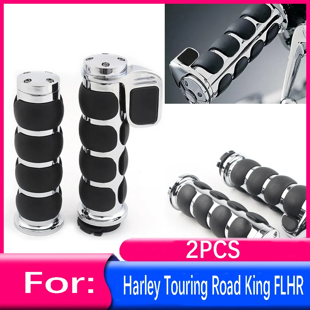 

2 шт., хромированные ручки для Мотоциклов Harley Touring Road King FLHR