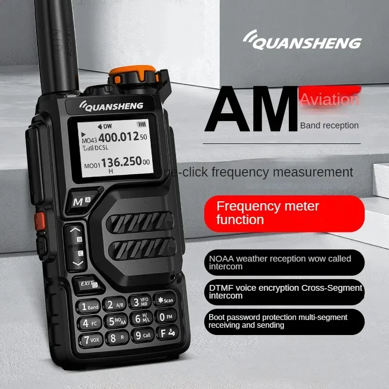 Quansheng-UVK5 Walkie-Talkie profissional, UV Multi-Frequency, Full-Length, Hand-held, de longa distância, profissional, civil, ao ar livre, na viagem de estrada