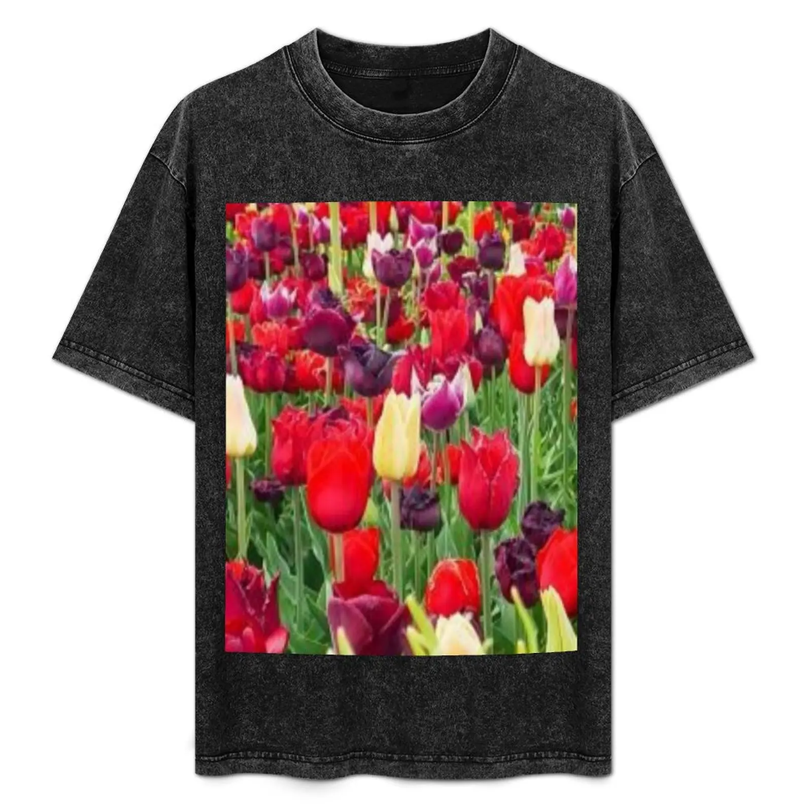 

Tulips T-Shirt oversized cotton man t-shirts affliction shirts mens white t shirts