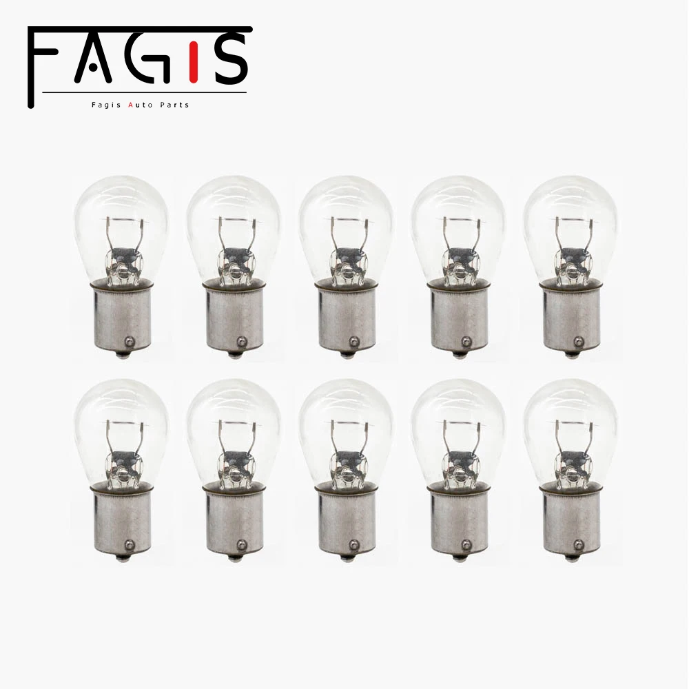 Fagis 10 Pcs S25 1156 1157 P21W P21/5W 12V 21W 21/5W BA15S BAY15D Car Lights reverse light brake bulb Stop Light Turn Signal DRL