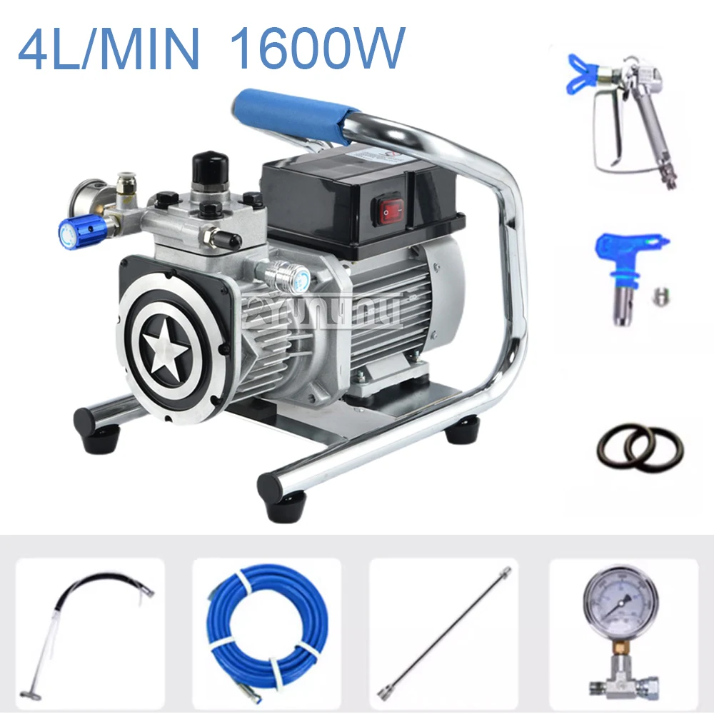 4L Professional Airless Spraying Machine Professional Airless Spray Gun 1600W  Airless Paint Sprayer Painting Machine Tool