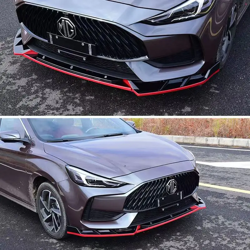 Picture 6: For MG5 2021 2022 Car Front Bumper Lip Chin Spoiler Splitter Diffuser Bodykit Protection Guard Deflector Black Carbon Accessorie