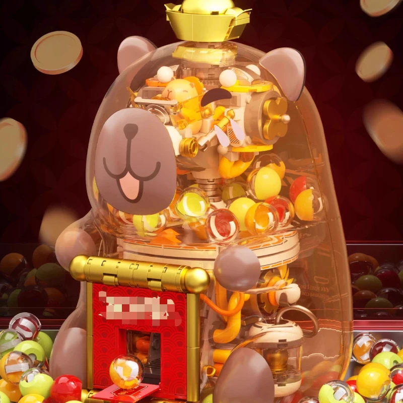 SEMBO Capybara Überraschung Gashapon Bausteine Maschine Zusammengebaut Kinder Kreative Figuren Trendy Spielzeug Modell Geburtstag Geschenk