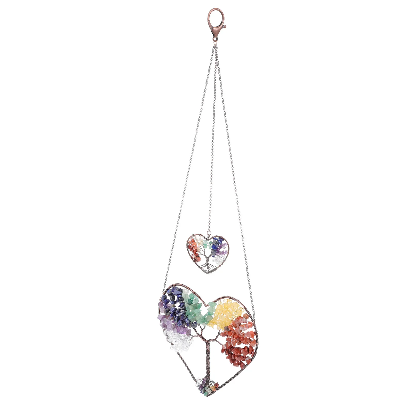 

Durable Crystal Rubble Tree of Life Pendant Fine Workmanship Hanging Decor Balcony Home Decor Lucky Protection
