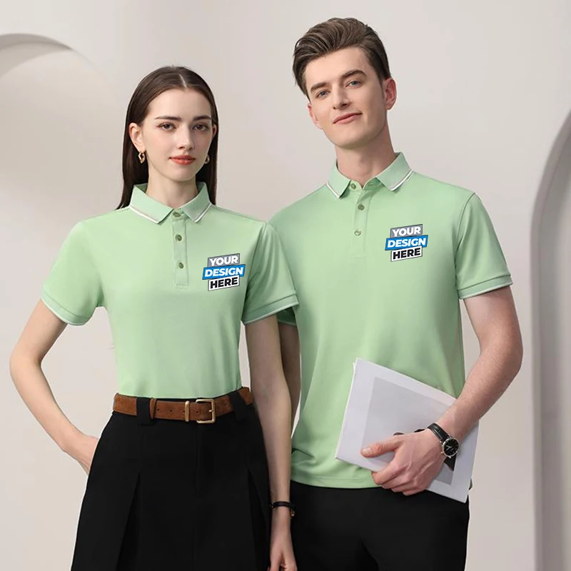 Angepasst LOGO Polo Shirt Männer Sommer männer Shorts Hülse Kontrast Farbe Polo Business Luxus Männer T Shirt Drucken LOGO LS-2411