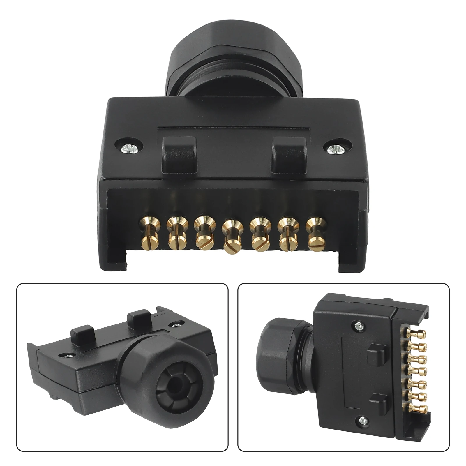 

Australian Standard Connector Flat Plug Male 2.95*2.44*0.75\\\\\\\" 7 Pin 75*62*19mm Adapter Black Boat Quick Fit Plastic