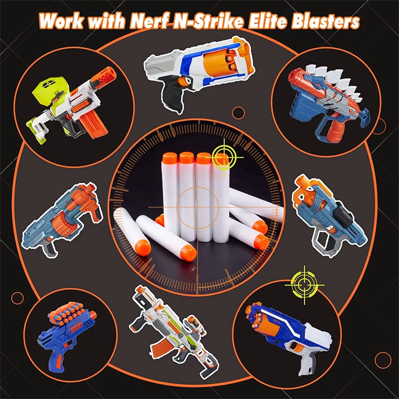 Lot De 100 Fléchettes Nerf Elite – Ventouse 7 Cm, Compatibles N-Strike, Vert