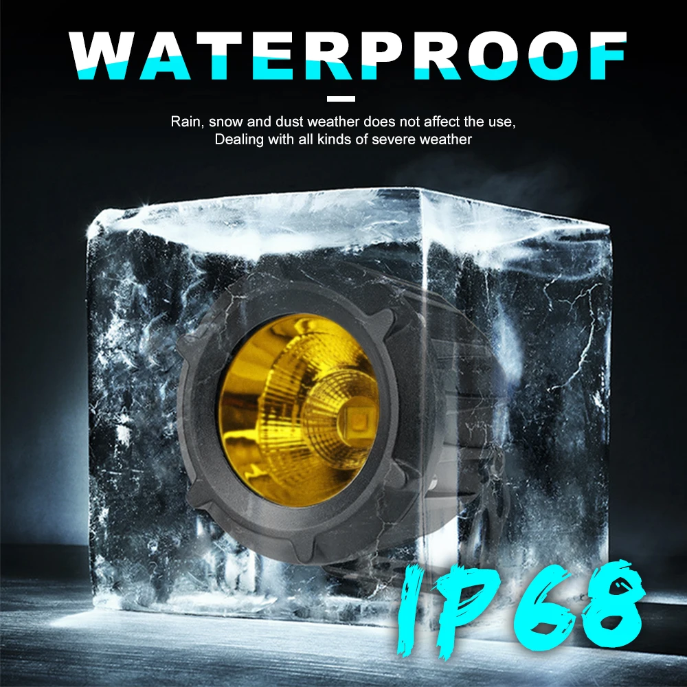 HAOLIDE 3 بوصة LED ضوء العمل مع مصباح قيادة مساعد الضباب لالتقاطات رياضية الطاقة الثقيلة دراجة نارية فان تخييم 12 فولت 24 فولت