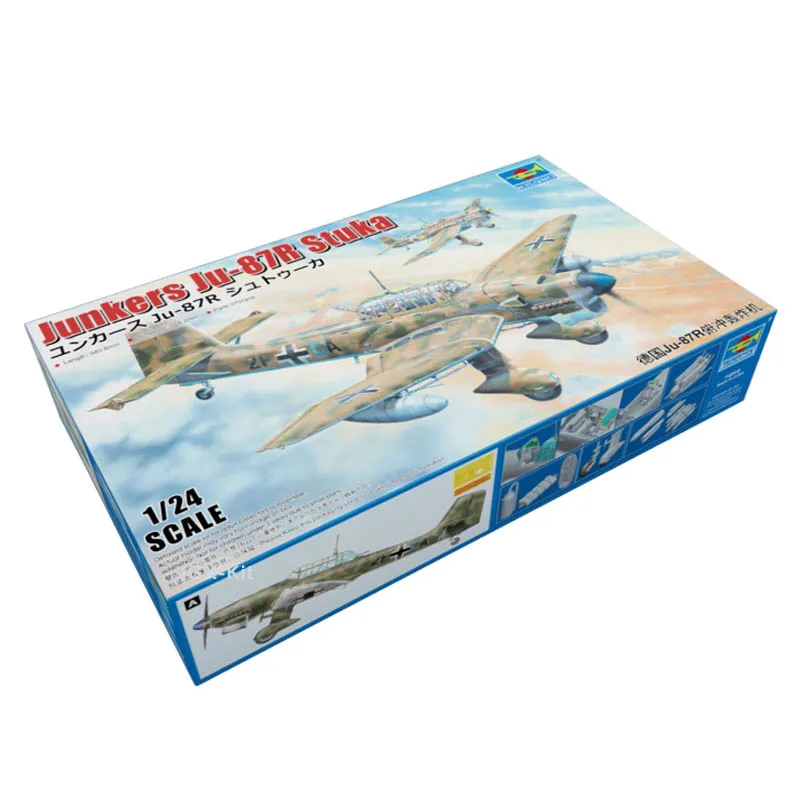 

Trumpeter 02423 1:24 German Junkers ju87R Stuka Dive Bomber Plane Military Assembly Toy Handcraft Plastic Model Building Kit