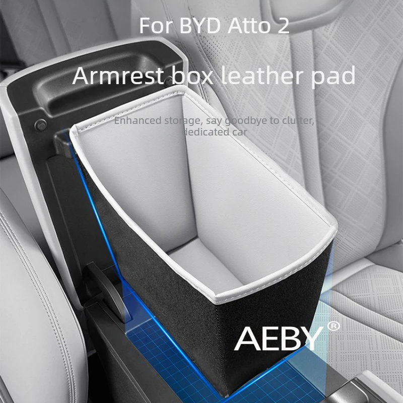 AEBY For BYD Atto 2 2024 Color Match Armrest Organizer,Front Armrest Storage Pouch,Keeps Cabin Tidy,Non-Slip for Phone & Keys