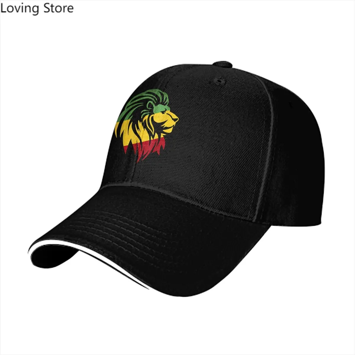 Washed Men's Baseball Cap Rasta Ethiopia Trucker Snapback Caps Dad Hat Jamaica Lion