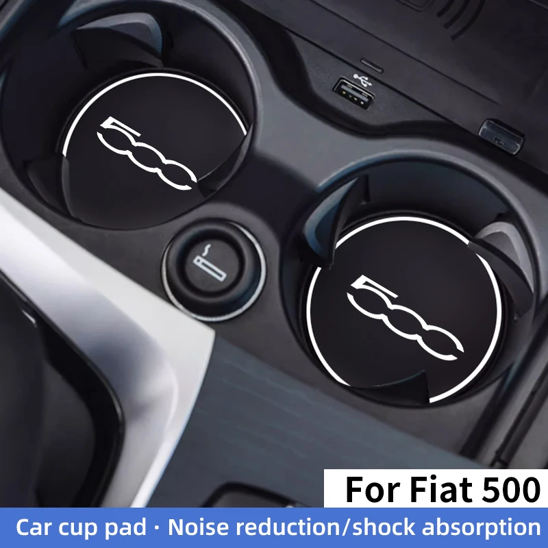 2pcs For Fait 500 500x Car Water Cup Gasket Silicone Anti Slip Door Slot Gasket Auto Accessories