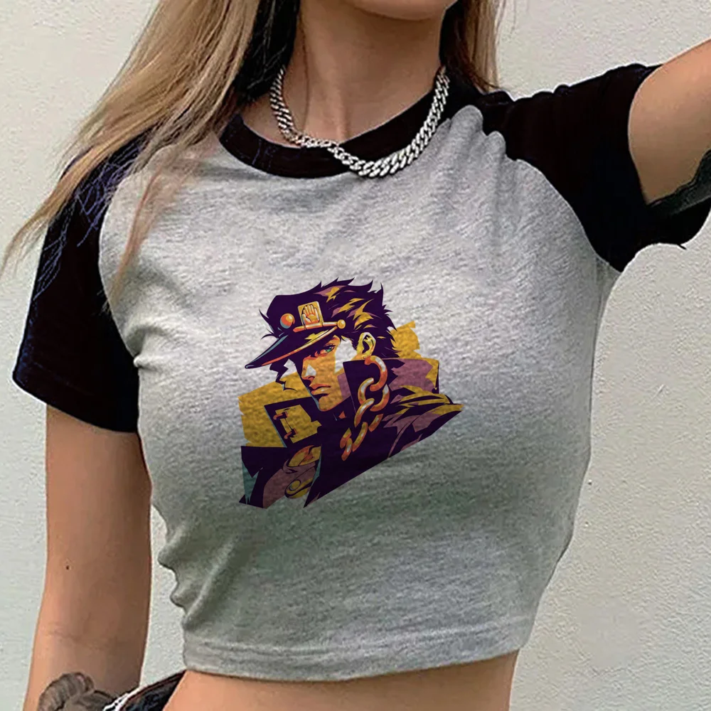 Jojo crop top female y2k funny gothic top tees party gyaru scene  cheap