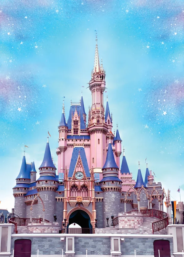 5x7FT Pastel Color Fairy Tale Caste Palace Amusement Park Playground Custom Photo Print Backdrop Background Vinyl 220cm X 150cm