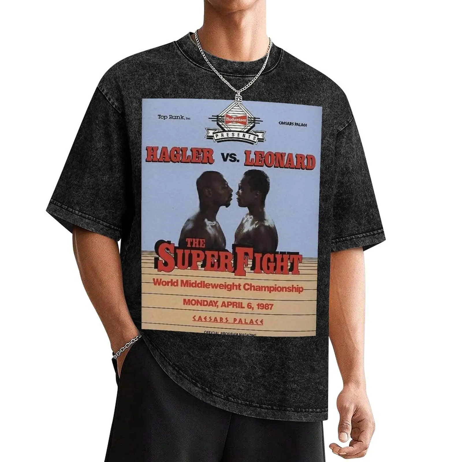 Marvin Hagler vs Sugar Ray Leonard Poster T-Shirt aesthetic clothes essential t shirt man clothes shirts graphic tee men