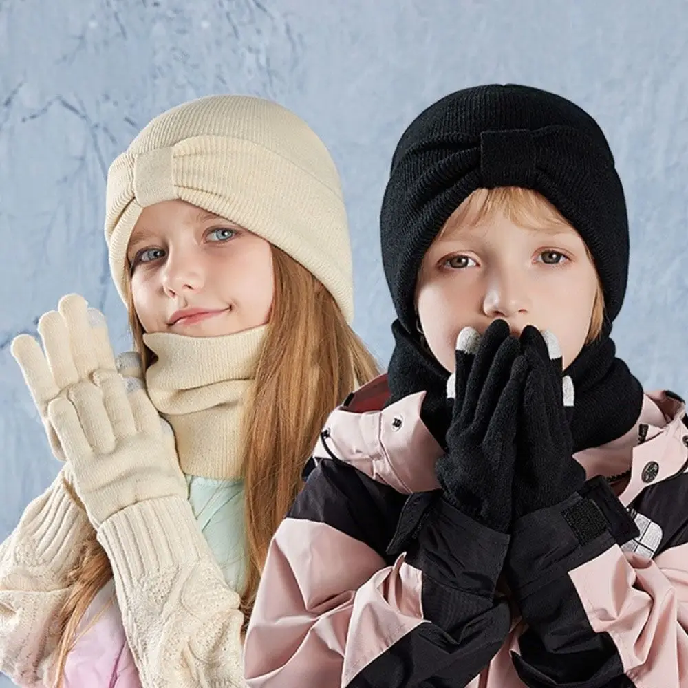 conjunto-de-3-pecas-gorro-de-malha-cor-solida-cachecol-e-luvas-infantis-quentes-e-grossos-com-pompom-a-prova-de-vento-para-inverno