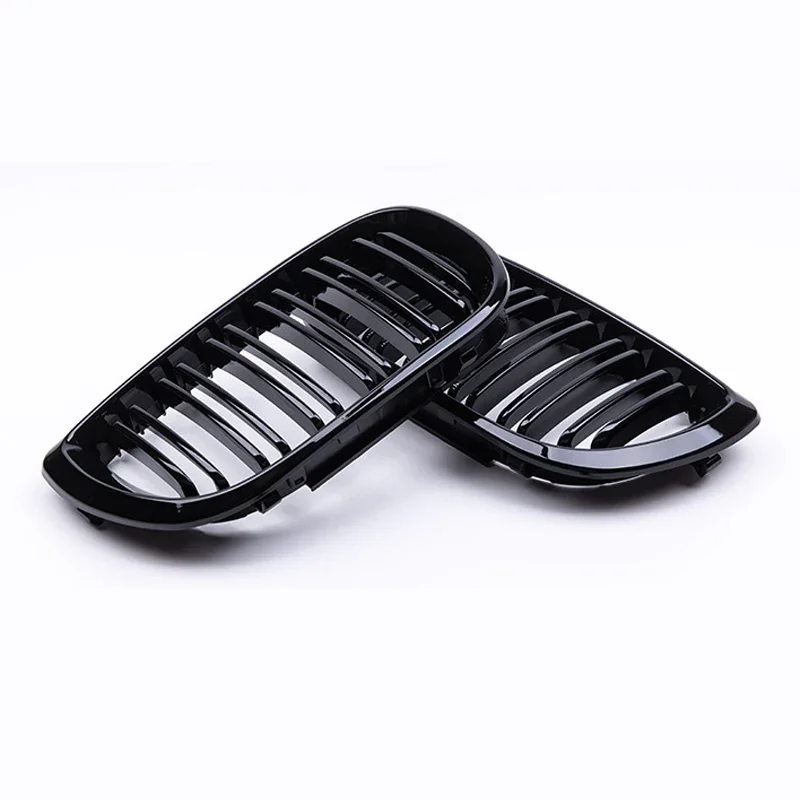 Car Front Kidney Grill Gloss Black Grille Double Slat Hood Racing Grills for BMW 3 Series E46 4 Door 2002-2005 Auto Replacement