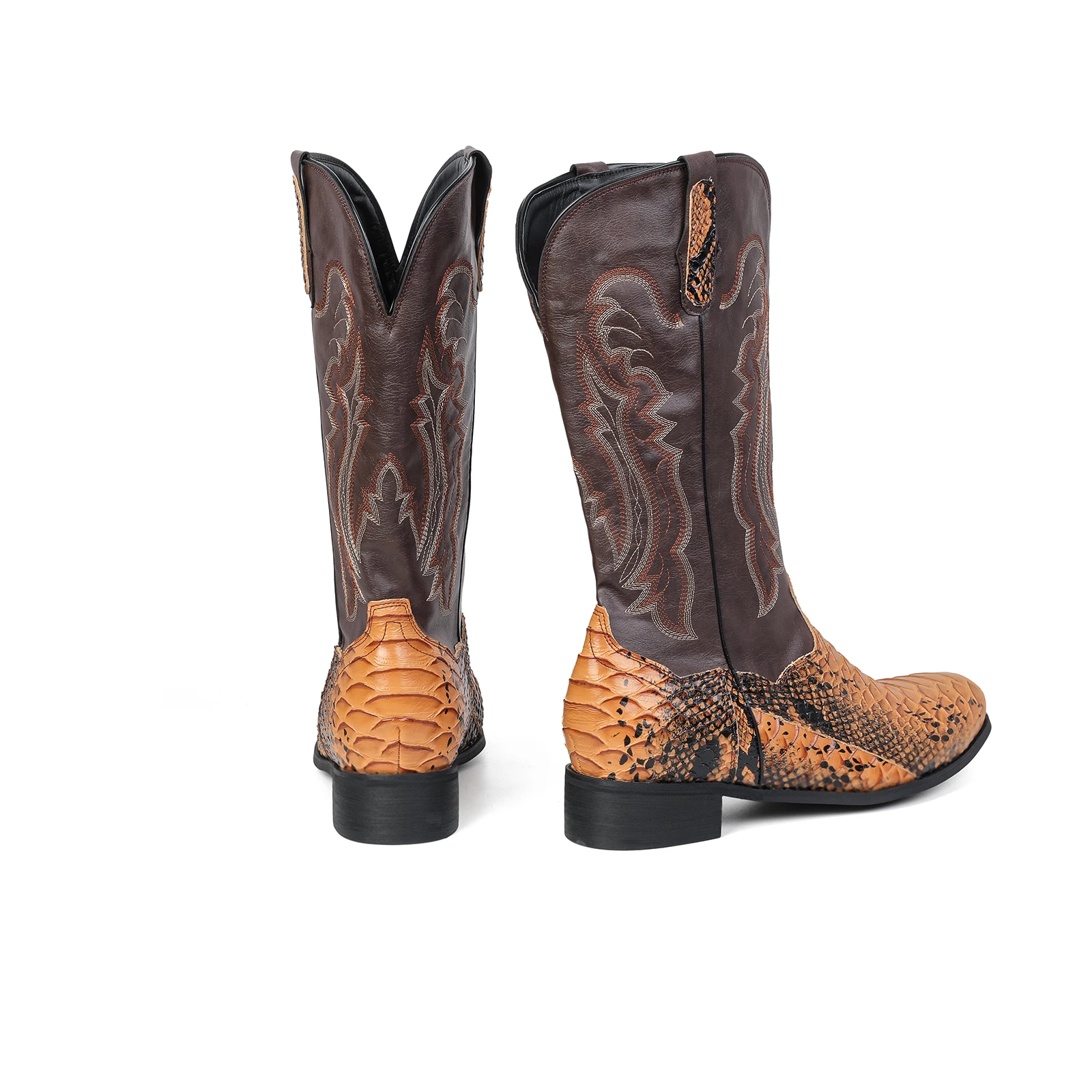 남성용 악어 꼬리 프린트 카우보이 부츠 이국적인 프린트 카우보이 부츠 웨스턴 부츠