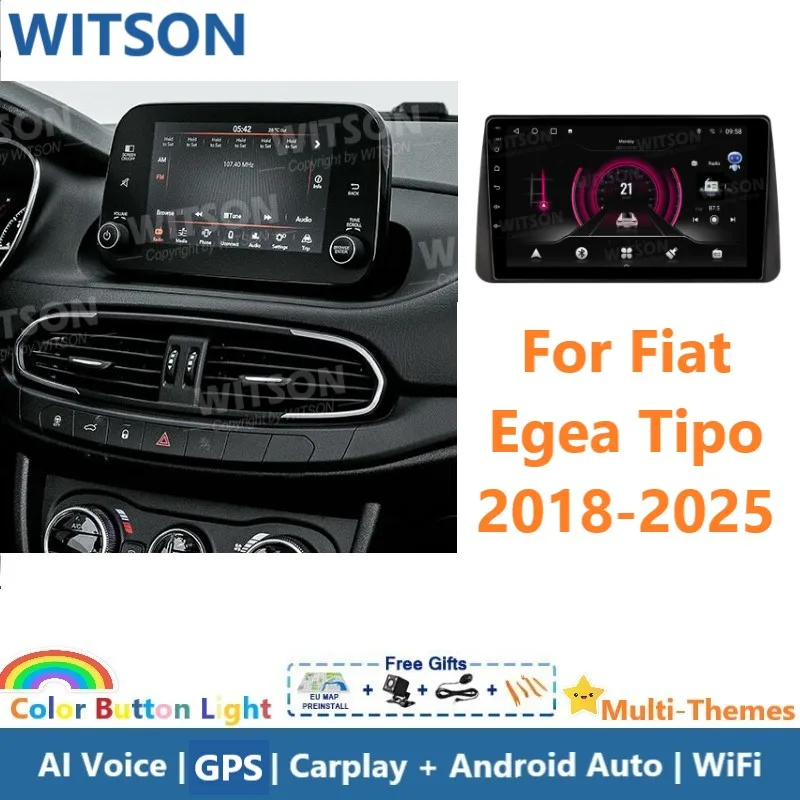 WITSON Android автомобильный мультимедиа для Fiat Egea Tipo 2018-2025 Carplay GPS авто стерео навигация автомобильное аудио WiFi автомобильное радио
