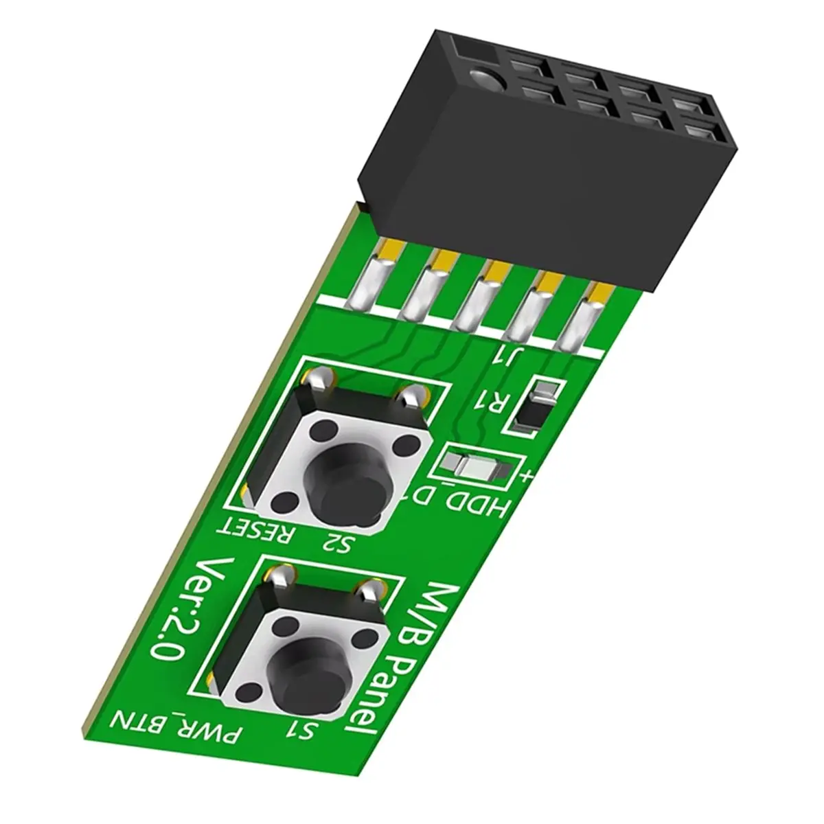 10 Pin Reset/Power on/OFF Switch Motherboard Adapter Card for on/Off Testing Without Chassis for Desktop PC Computer