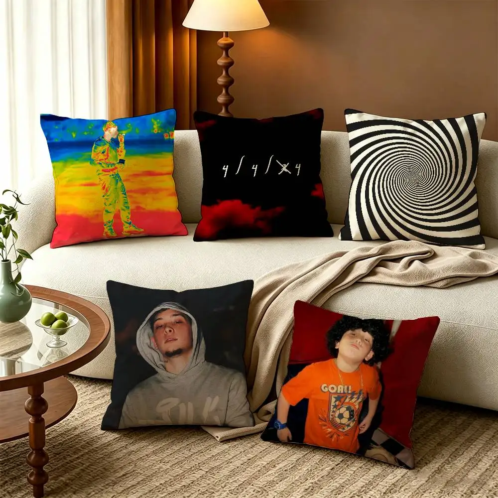 

YEYE Y-Yan Block P-Playlist Square Zipper Cotton Linen Fabric Pillow Cases Bedroom Home Decorative Boys Girls Gift
