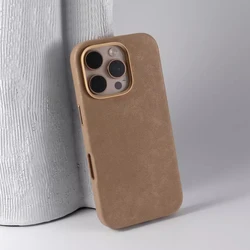 Flannel Fiber Leather Metal Lens Camera Magnetic Case For iPhone 16 Pro 15 14 Plus 13 12 Pro Max Magsafe Wireless Charging Cover