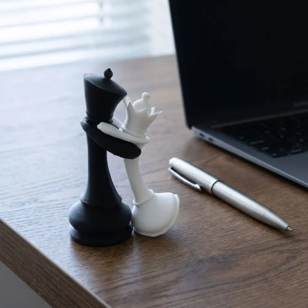 Creative 3D Printed Chess Statue Home Decoration Couple Gifts King And Queen Statue Sculpture Funny Desktop Ornaments Office view 2