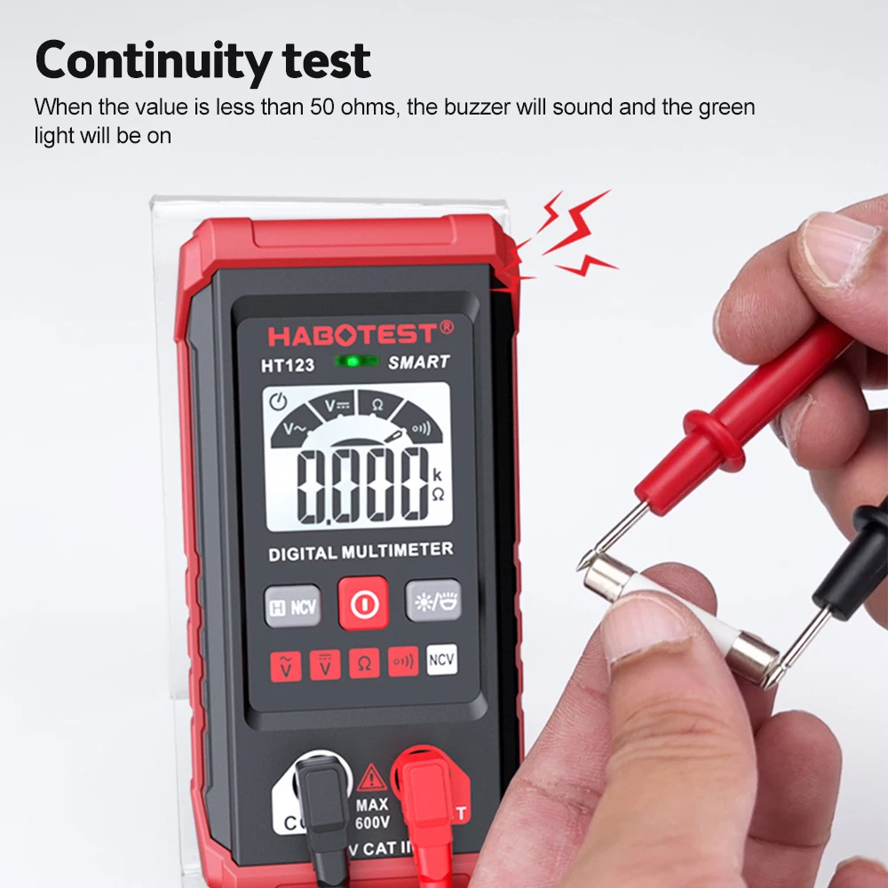 Digital Multimeter AC DC NCV Smart Multimeter Tester Multimetro Ohm Voltage Meter Auto Range 600V Profesional Electrician Tester