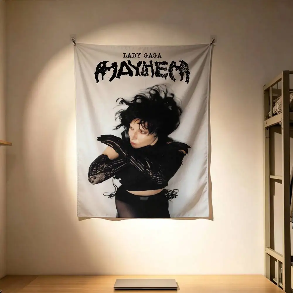 L-LADY GAGA MAYHEM 2026 Flags Wall Hanging Background Art Banner for Bedroom Home Outdoor