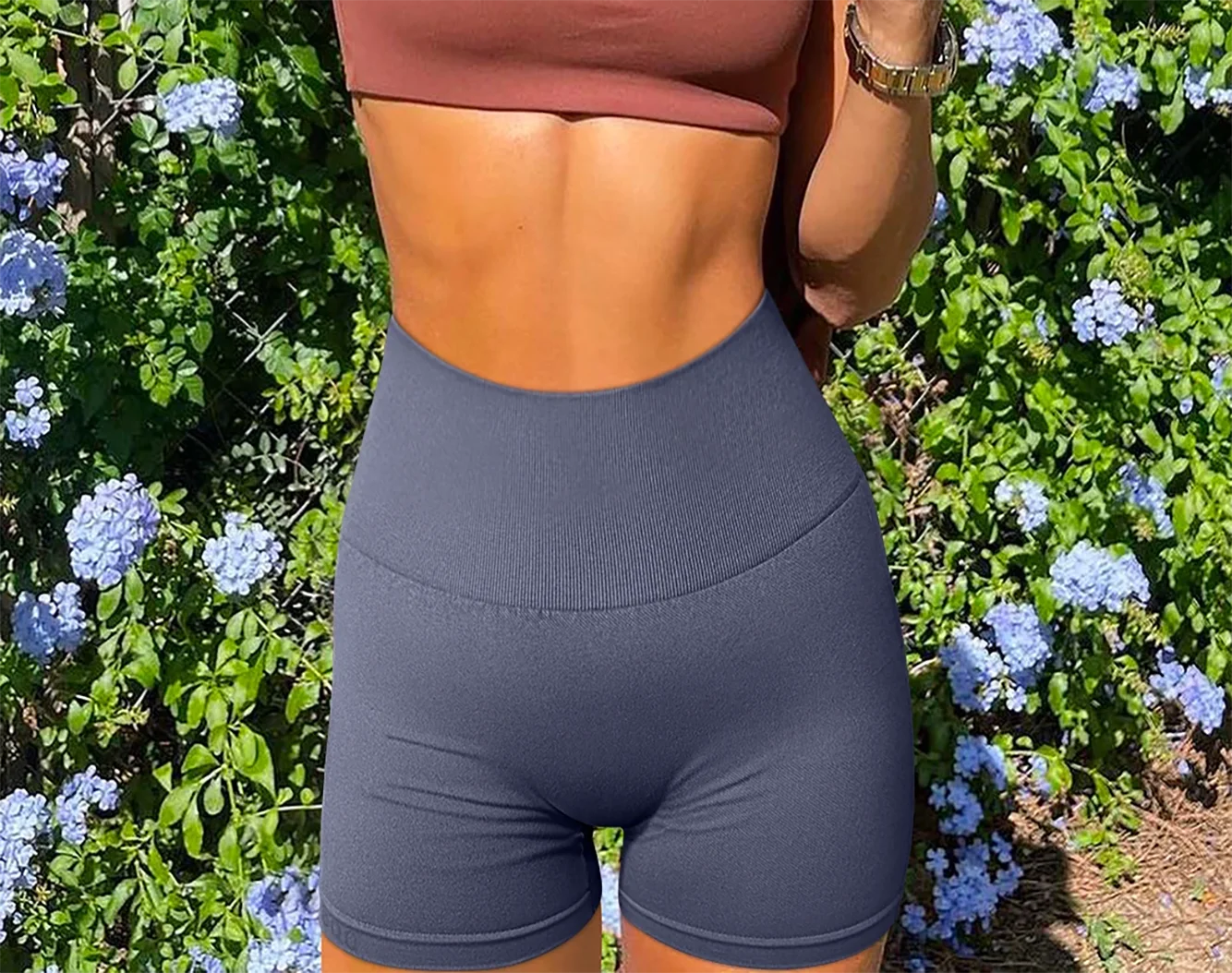 New Fashion Summer Seamless High-waisted Hip Lift No Awkward Line Yoga Sports Shorts for Women