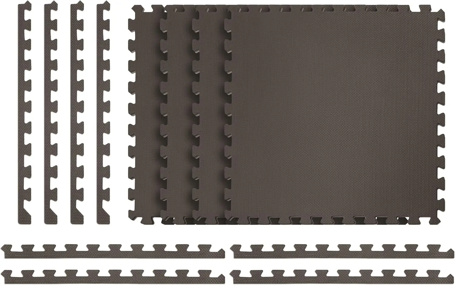 Multi-Purpose Reversible Floor Mats - EVA Interlocking Foam Tiles (Gray/Black 40 Tiles - 160 sq. Ft. 1/2