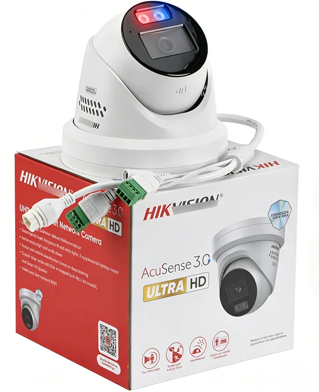 

Hikvision 12MP Acusense Strobe Light Audible Warning & Smart Hybrid Light Turret IP POE Camera 2 Way Audio Anti-corrosion 2.8MM