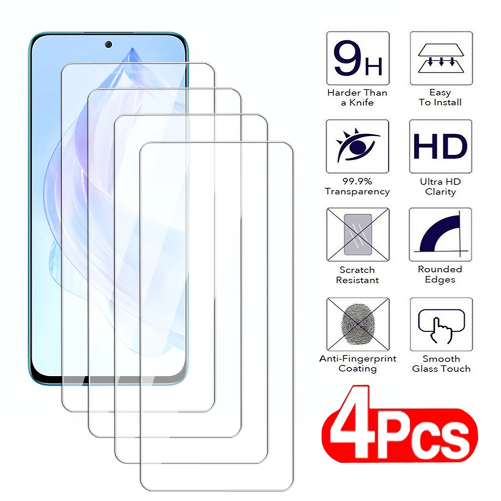 4Pcs Glass For Honor 50 70 90 Lite X6 X7 X8 X9 4G 5G Screen Protector for Honor 50 SE 80 GT X6a X7a X8a X8b Tempered glass Film