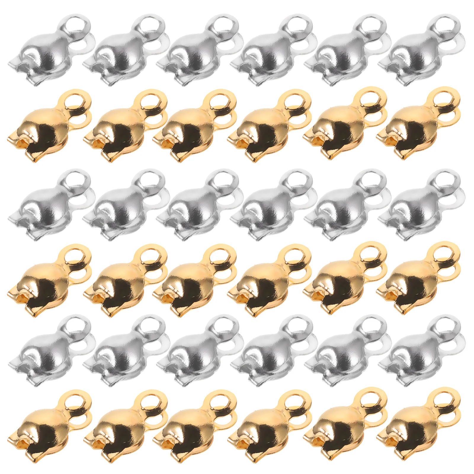 200 قطعة نهاية معدنية مشبك عدة صنع المجوهرات عقدة يغطي ل عقد دي اي واي سوار المشابك عقدة يغطي لصنع المجوهرات #4