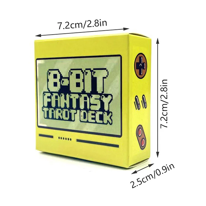 7X7cm 8 Bit Fantasy Tarot Deck Card Prophecy Divination Family Party Board Fortune Telling Game Beginners Card