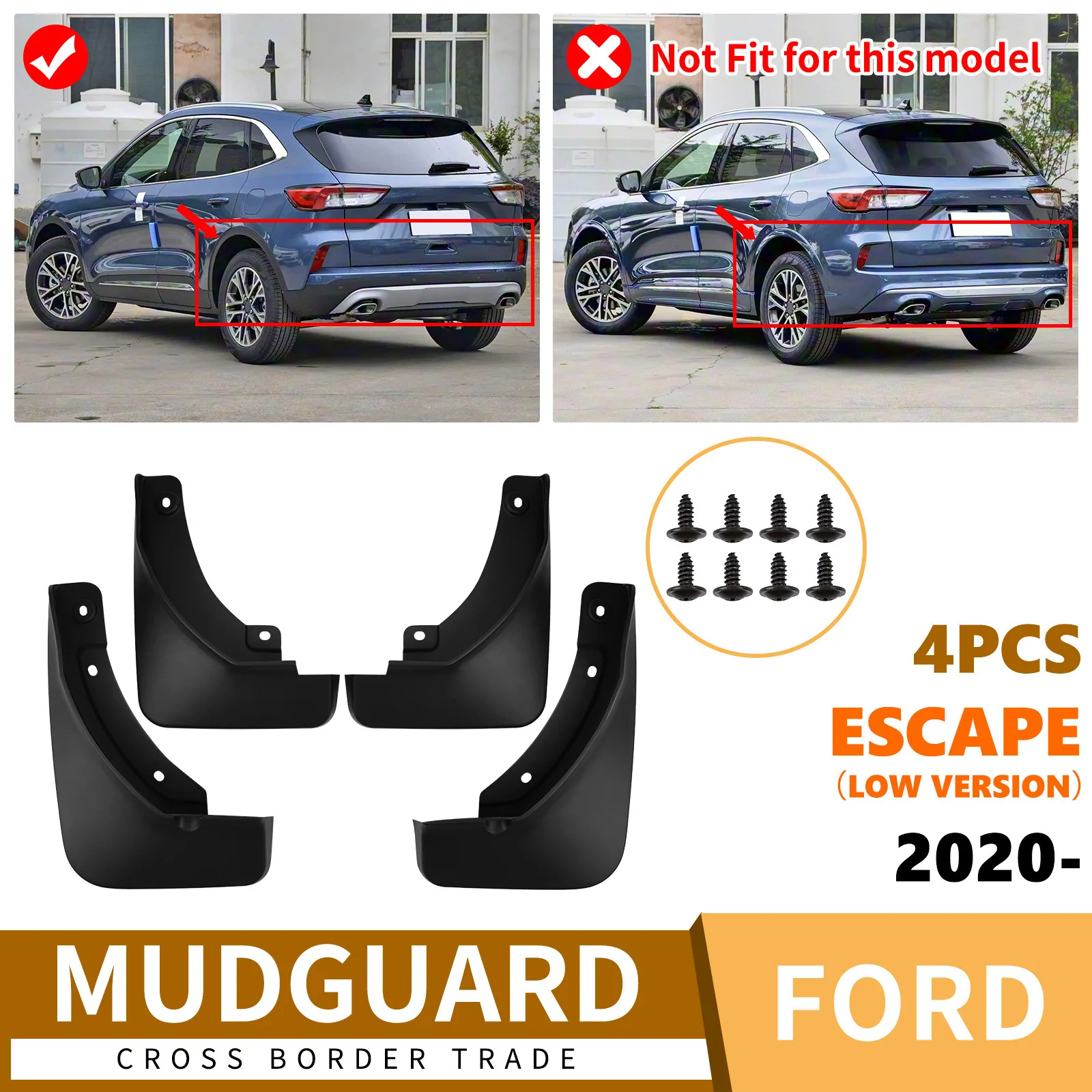For Ford Escape 2020-2025 low profile car tire fender skin car accessories fender flares mud flaps