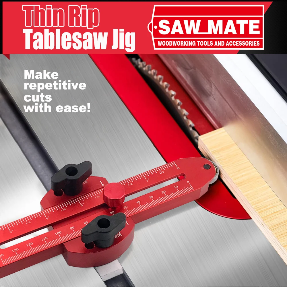 Extended Thin Rip Jig Table Saw Jig Guide For Repeat Narrow Strip Cuts Works With Table Saw Router Table Band Saw