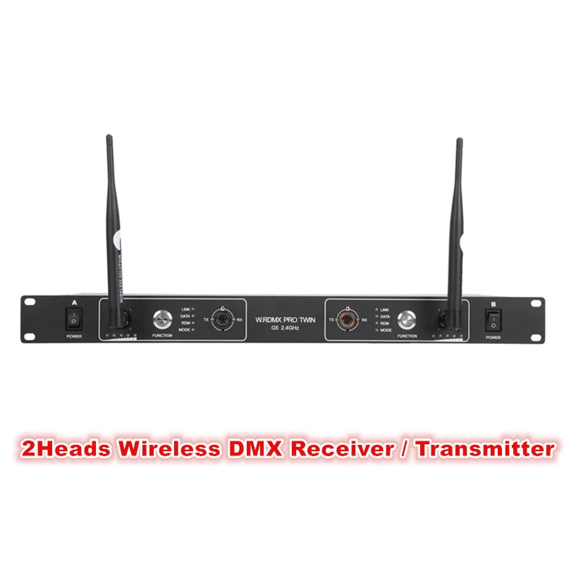 

Pro Stage Lighting DMX 512 2.4GHz RDM Signal 2 heads Wireless Transceiver /Receiver Wireless Transmitter DMX Remote Controller